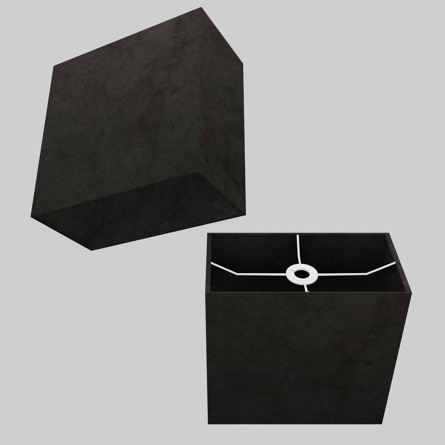 Rectangle Lamp Shade - P55 - Black Lokta, 30cm(w) x 30cm(h) x 15cm(d)