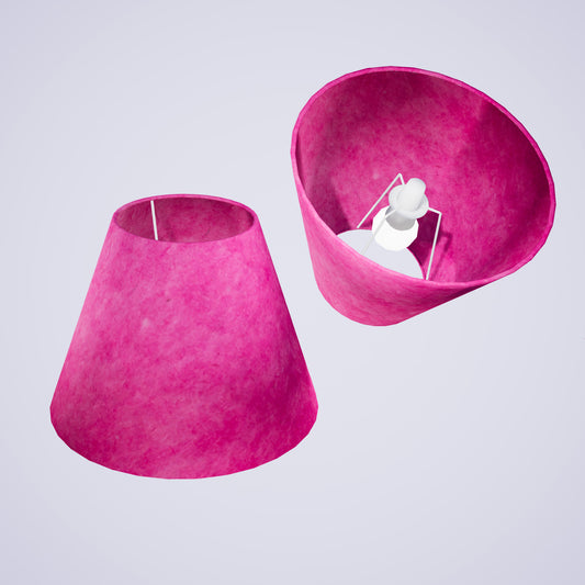 Conical Lamp Shade P57 - Hot Pink Lokta, 15cm(top) x 30cm(bottom) x 22cm(height)