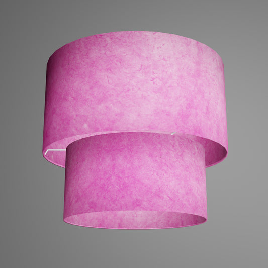 2 Tier Lamp Shade - P57 - Hot Pink Lokta, 40cm x 20cm & 30cm x 15cm