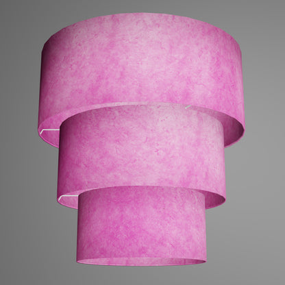 3 Tier Lamp Shade - P57 - Hot Pink Lokta, 50cm x 20cm, 40cm x 17.5cm & 30cm x 15cm