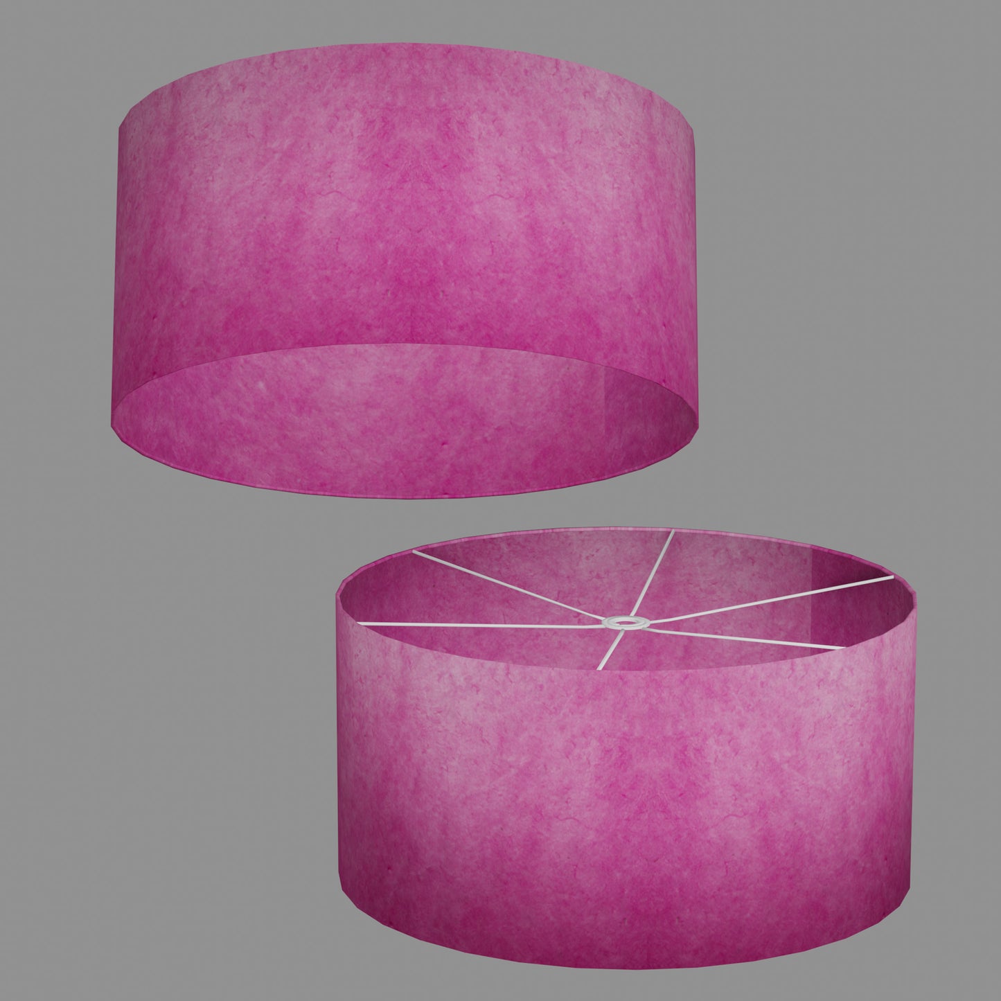 Drum Lamp Shade - P57 - Hot Pink Lokta, 60cm(d) x 30cm(h)