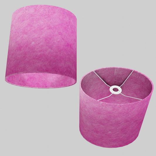 Oval Lamp Shade - P57 - Hot Pink Lokta, 30cm(w) x 30cm(h) x 22cm(d)