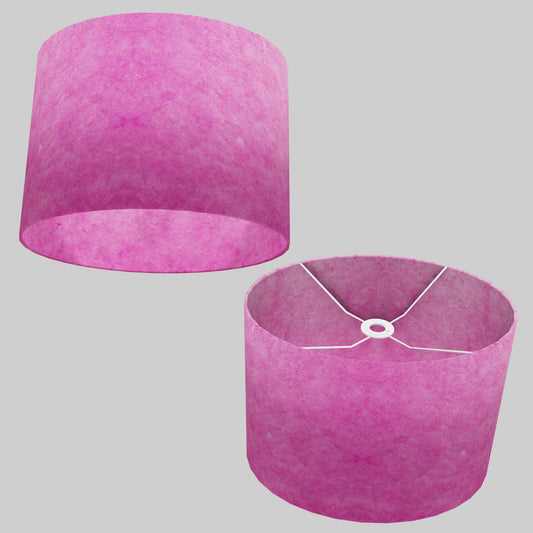 Oval Lamp Shade - P57 - Hot Pink Lokta, 40cm(w) x 30cm(h) x 30cm(d)