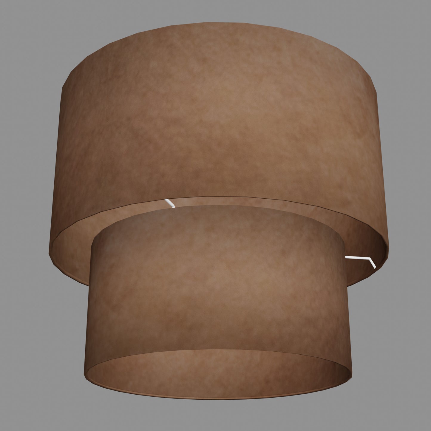 2 Tier Lamp Shade - P58 - Brown Lokta, 40cm x 20cm & 30cm x 15cm
