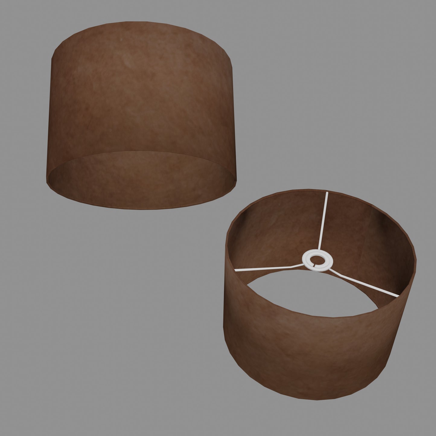 Drum Lamp Shade - P58 - Brown Lokta, 30cm(d) x 20cm(h)