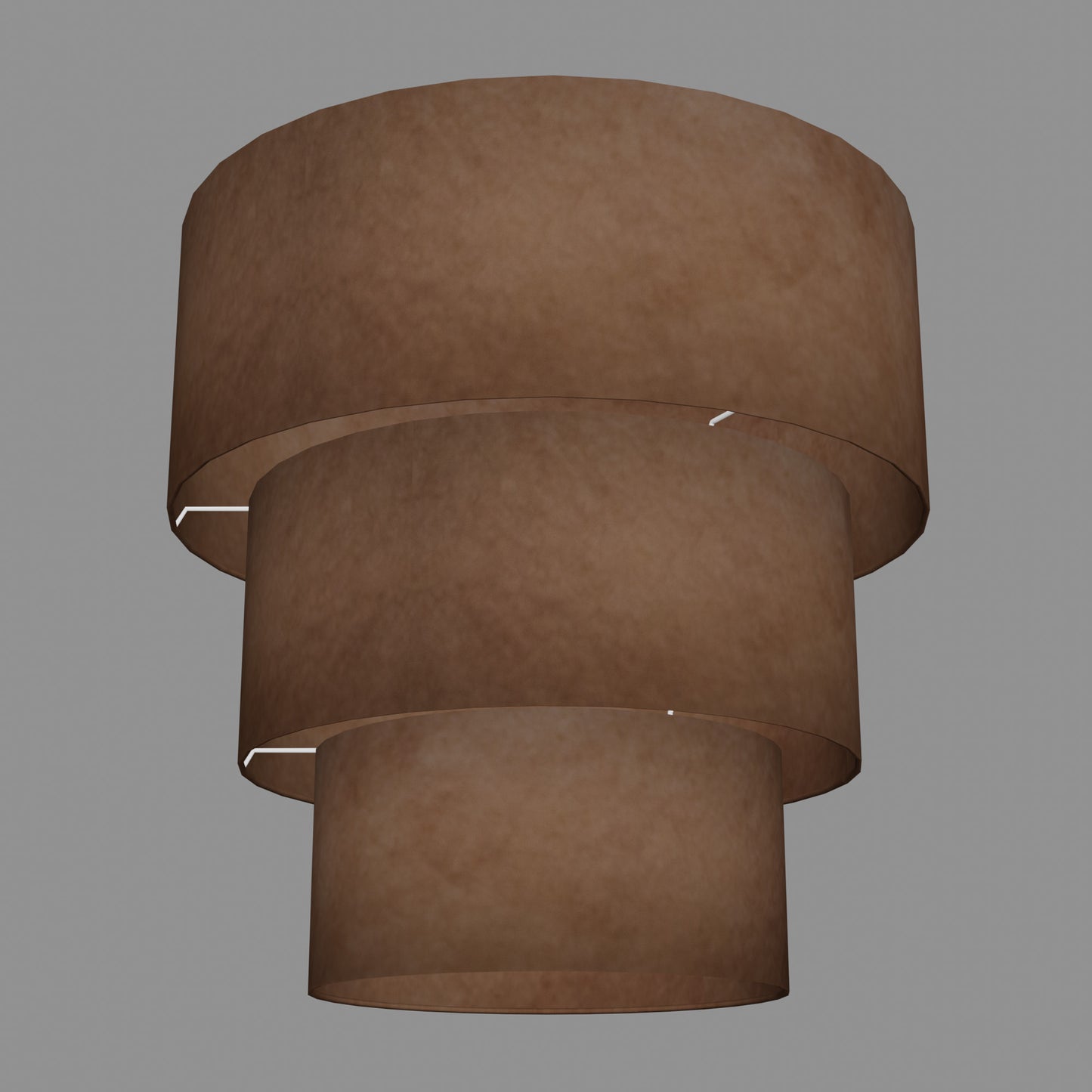 3 Tier Lamp Shade - P58 - Brown Lokta, 50cm x 20cm, 40cm x 17.5cm & 30cm x 15cm