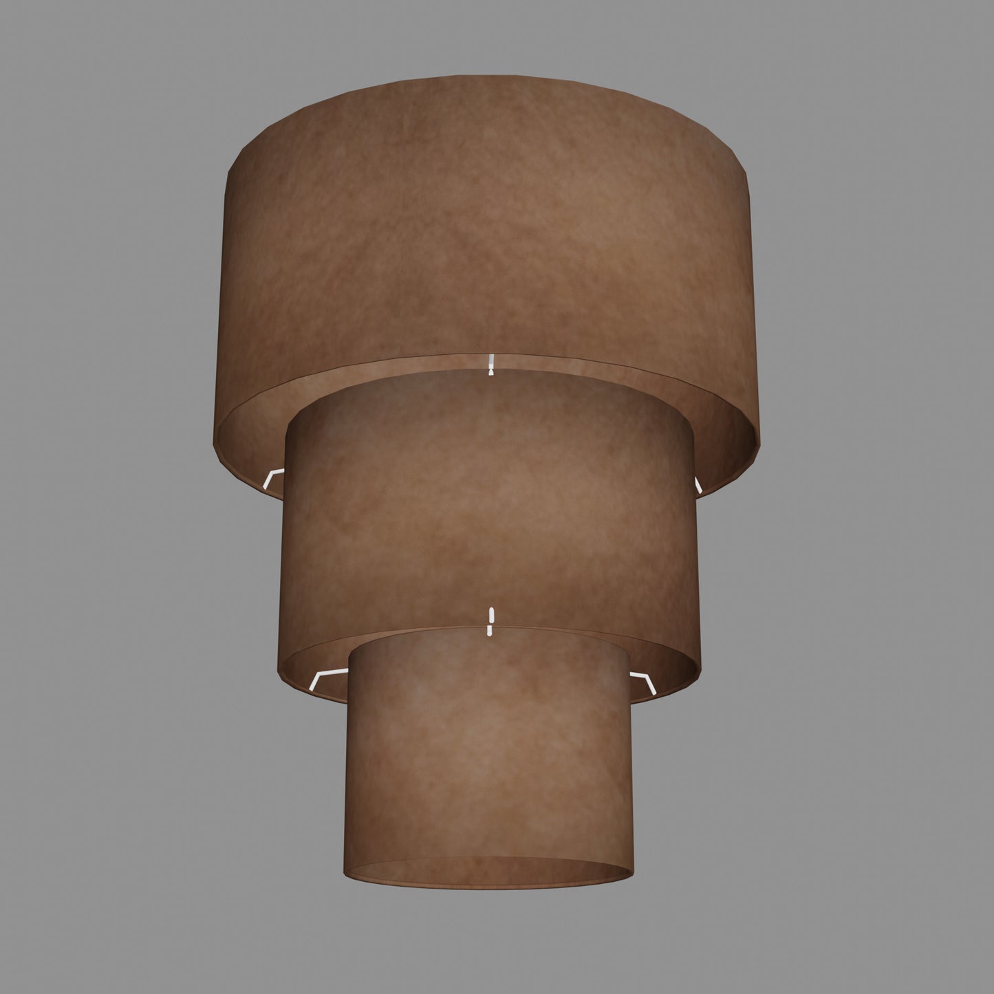 3 Tier Lamp Shade - P58 - Brown Lokta, 40cm x 20cm, 30cm x 17.5cm & 20cm x 15cm