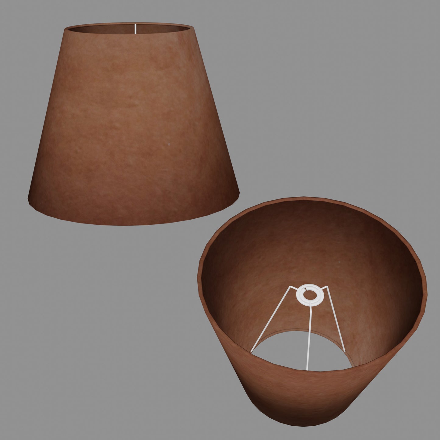 Conical Lamp Shade P58 - Brown Lokta, 23cm(top) x 40cm(bottom) x 31cm(height)