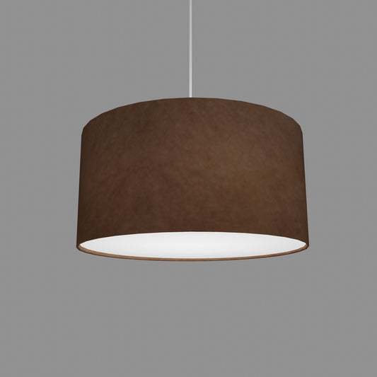 Drum Lamp Shade - P58 - Brown Lokta, 40cm(d) x 20cm(h)