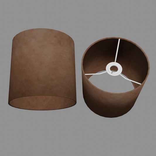 Drum Lamp Shade - P58 - Brown Lokta, 20cm(d) x 20cm(h)