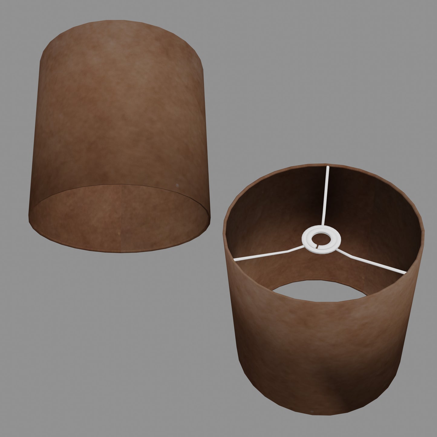 Drum Lamp Shade - P58 - Brown Lokta, 25cm x 25cm