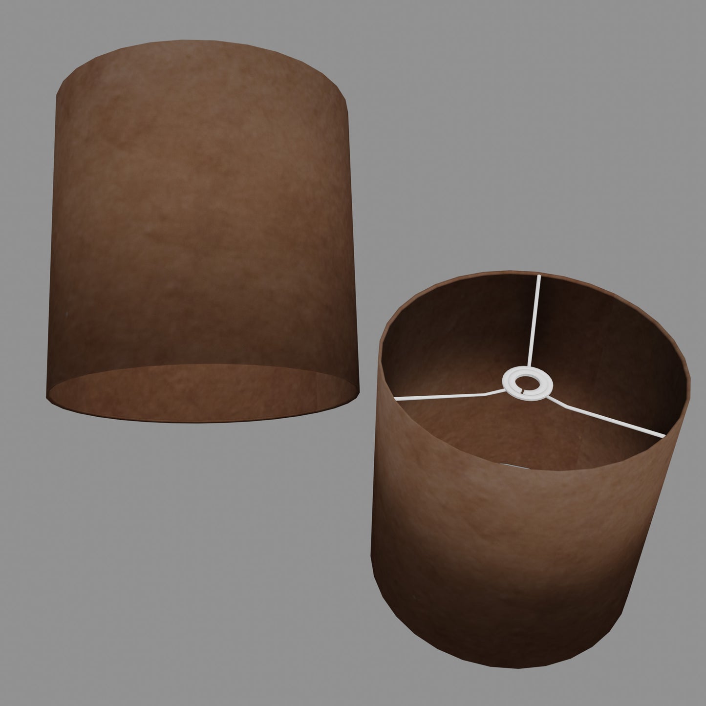 Drum Lamp Shade - P58 - Brown Lokta, 30cm(d) x 30cm(h)