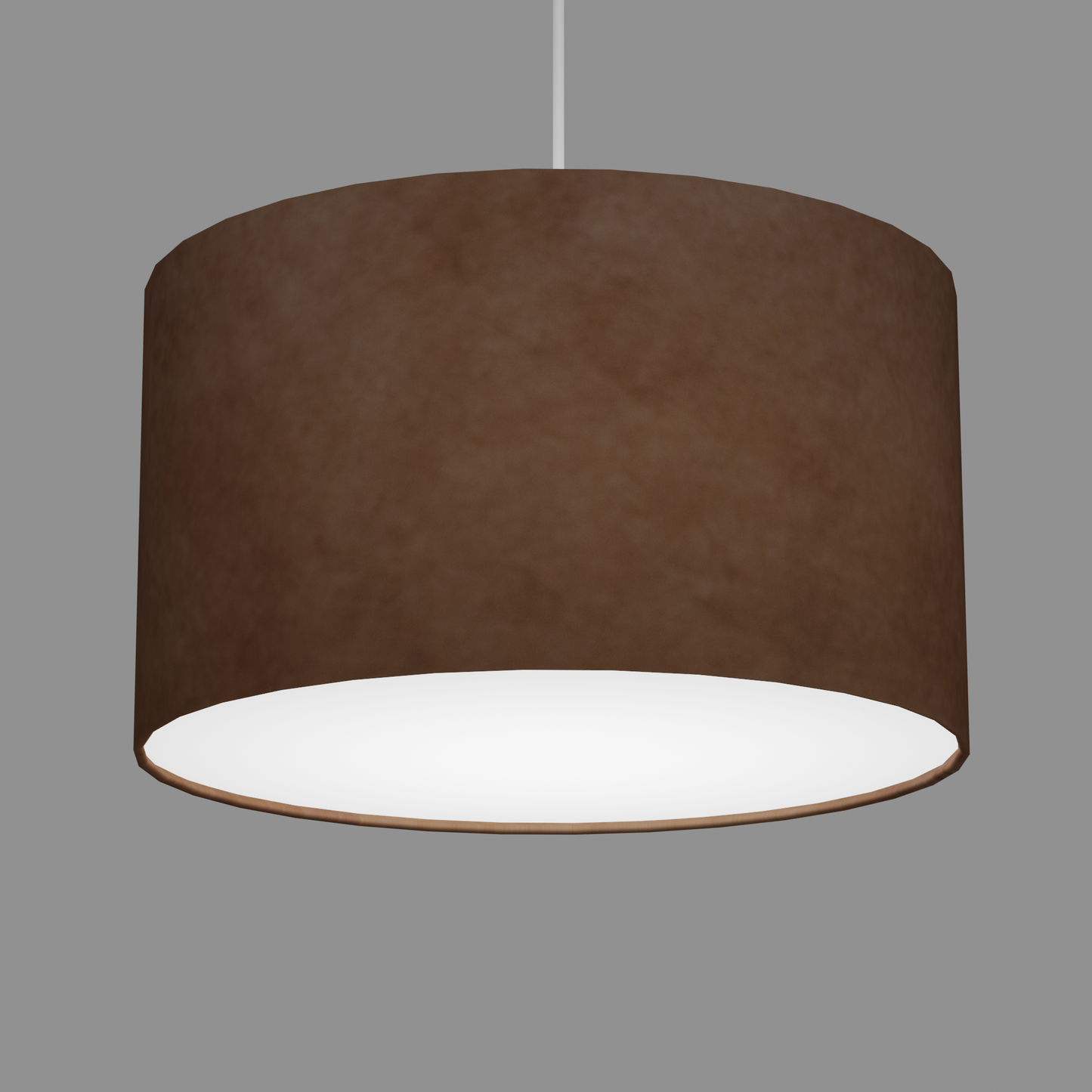 Drum Lamp Shade - P58 - Brown Lokta, 35cm(d) x 20cm(h)