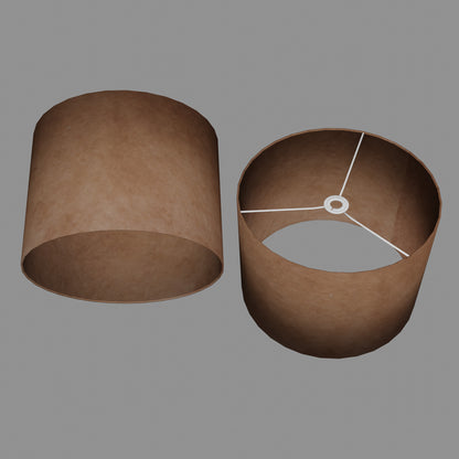 Drum Lamp Shade - P58 - Brown Lokta, 40cm(d) x 30cm(h)