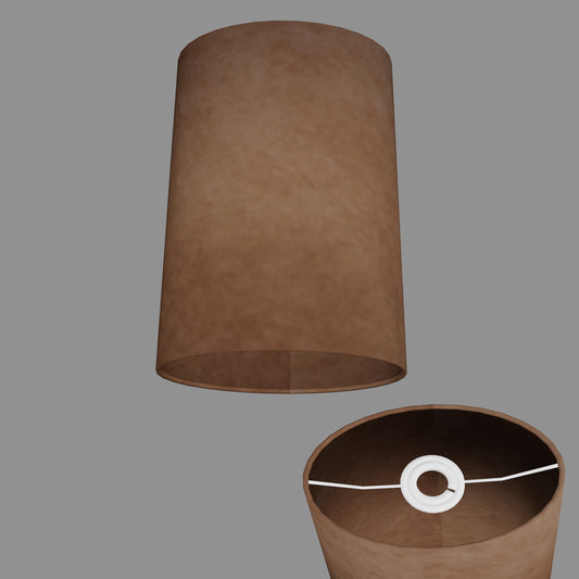 Oval Lamp Shade - P58 - Brown Lokta, 20cm(w) x 30cm(h) x 13cm(d)