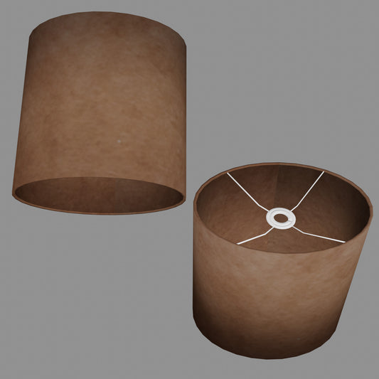 Oval Lamp Shade - P58 - Brown Lokta, 30cm(w) x 30cm(h) x 22cm(d)