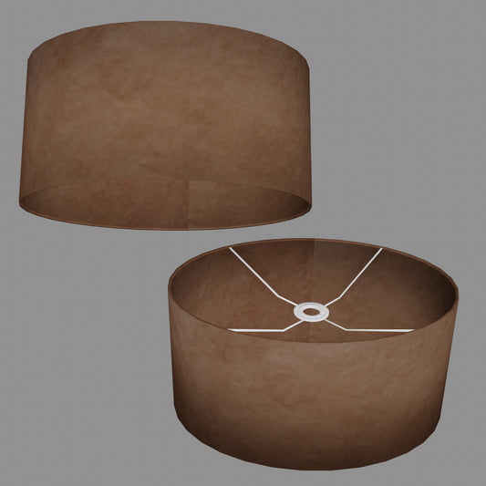 Oval Lamp Shade - P58 - Brown Lokta, 40cm(w) x 20cm(h) x 30cm(d)