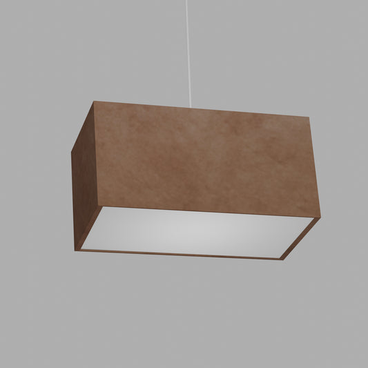 Rectangle Lamp Shade - P58 - Brown Lokta, 40cm(w) x 20cm(h) x 20cm(d)