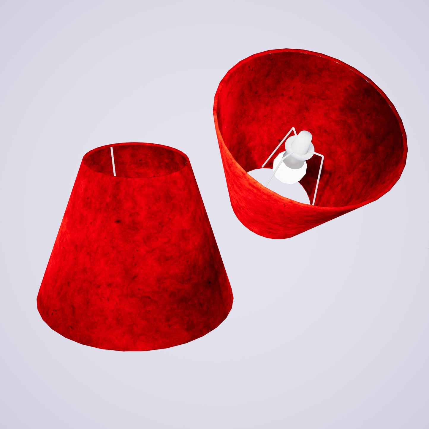 Conical Lamp Shade P60 - Red Lokta, 15cm(top) x 30cm(bottom) x 22cm(height)