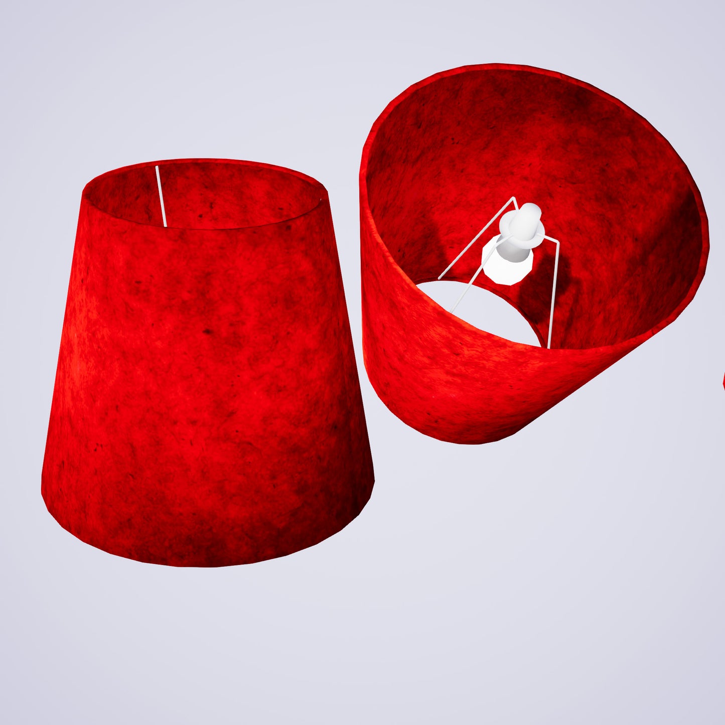 Conical Lamp Shade P60 - Red Lokta, 23cm(top) x 35cm(bottom) x 31cm(height)