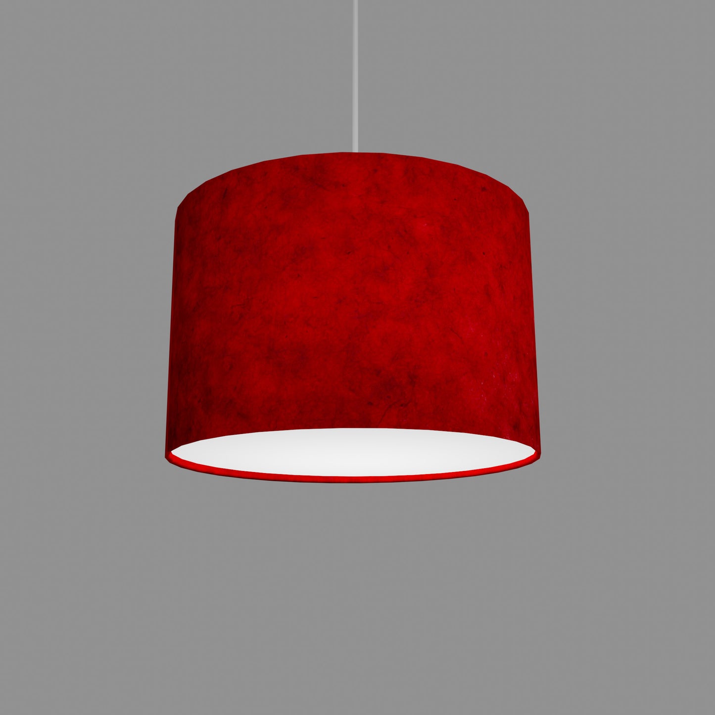 Drum Lamp Shade - P60 - Red Lokta, 30cm(d) x 20cm(h)