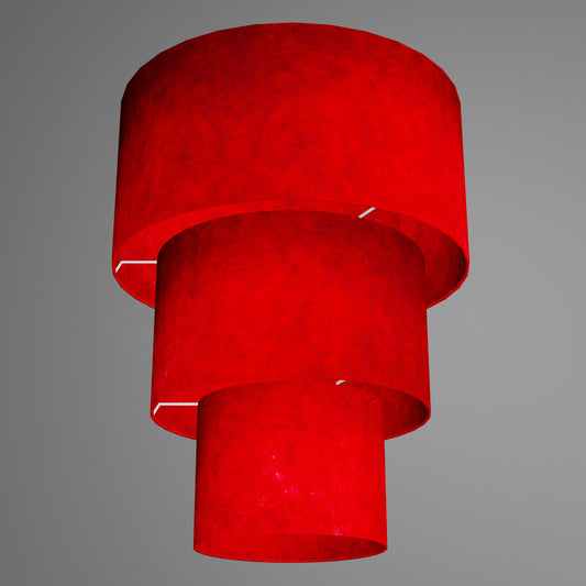 3 Tier Lamp Shade - P60 - Red Lokta, 40cm x 20cm, 30cm x 17.5cm & 20cm x 15cm
