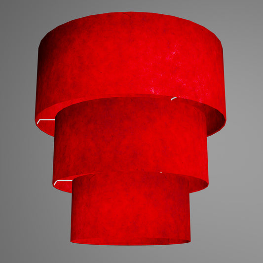 3 Tier Lamp Shade - P60 - Red Lokta, 50cm x 20cm, 40cm x 17.5cm & 30cm x 15cm