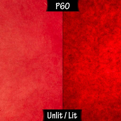 Oval Lamp Shade - P60 - Red Lokta, 20cm(w) x 30cm(h) x 13cm(d) - Imbue Lighting
