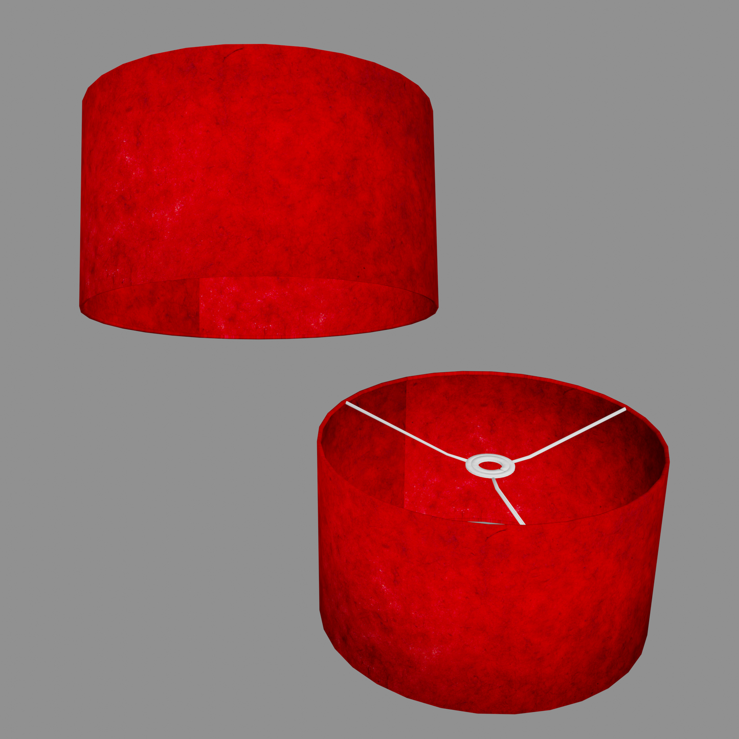 Drum Lamp Shade - P60 - Red Lokta, 35cm(d) x 20cm(h)
