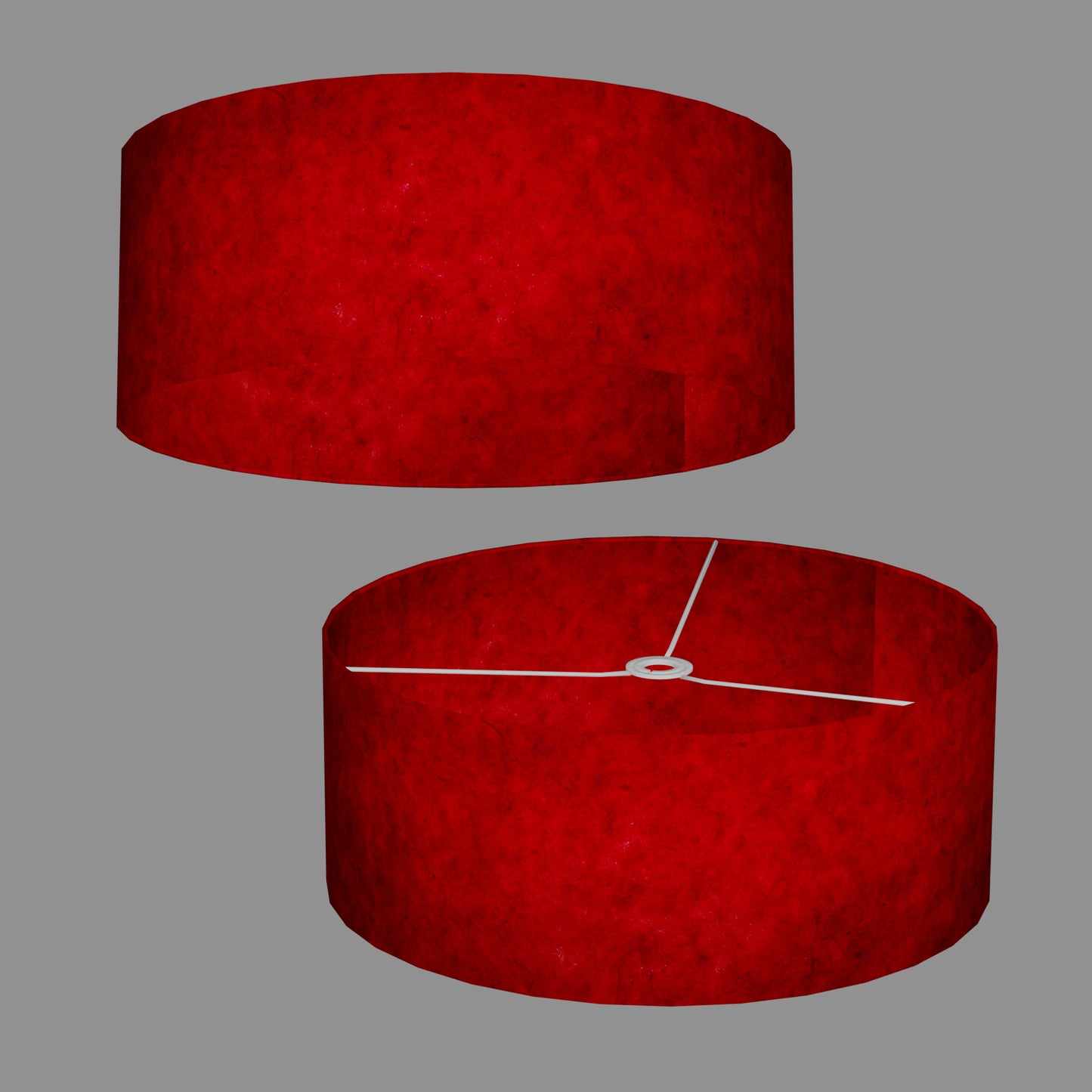 Drum Lamp Shade - P60 - Red Lokta, 50cm(d) x 20cm(h)