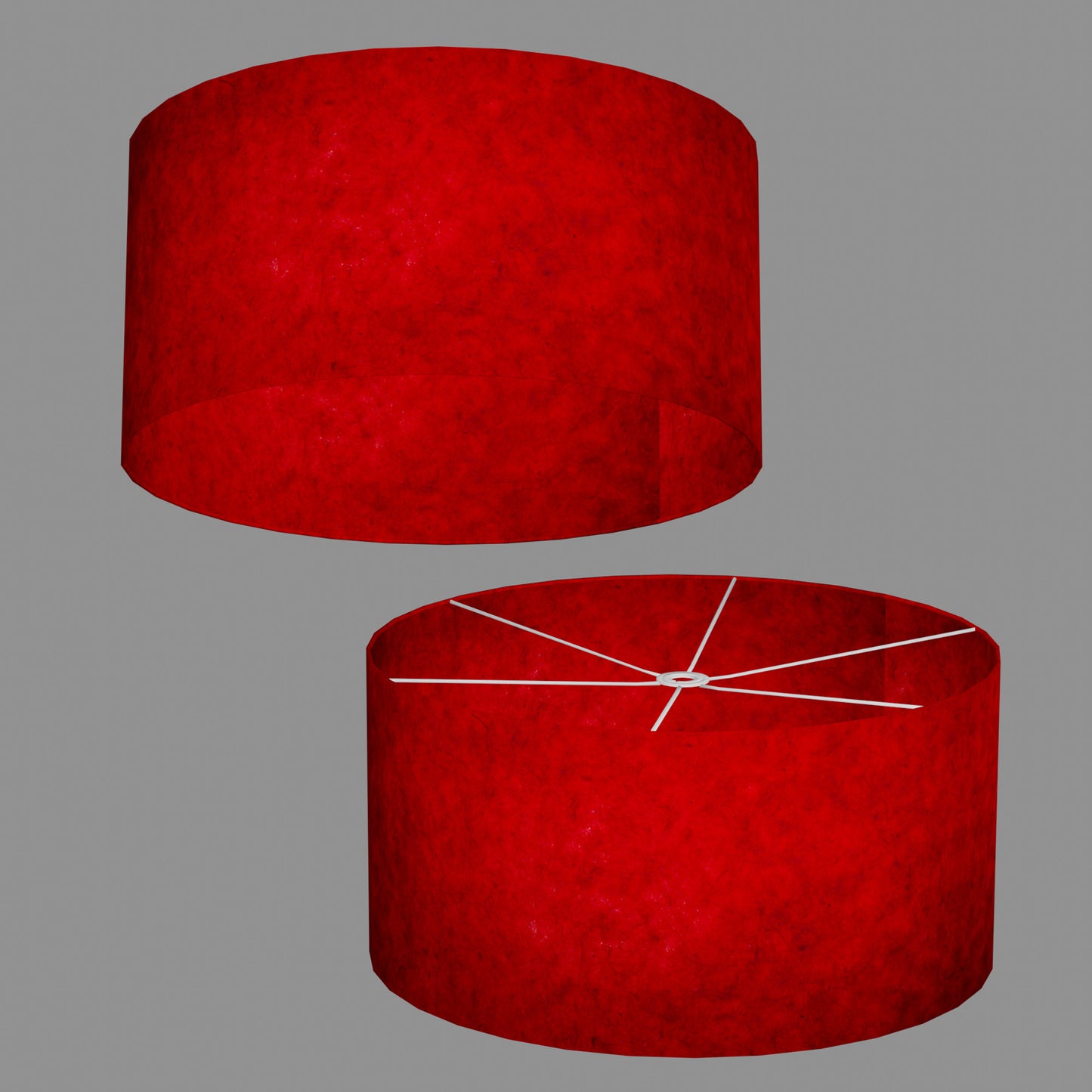 Drum Lamp Shade - P60 - Red Lokta, 60cm(d) x 30cm(h)