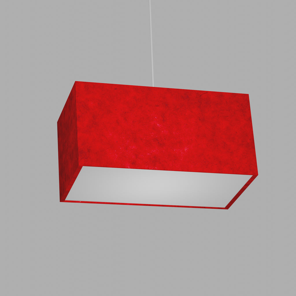 Rectangle Lamp Shade - P60 - Red Lokta, 40cm(w) x 20cm(h) x 20cm(d)