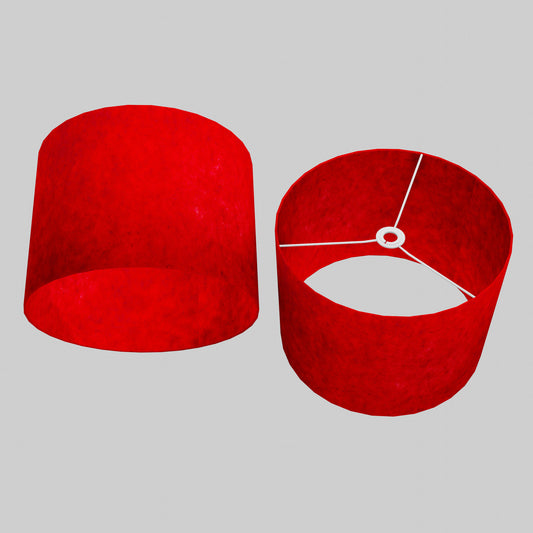 Drum Lamp Shade - P60 - Red Lokta, 40cm(d) x 30cm(h)