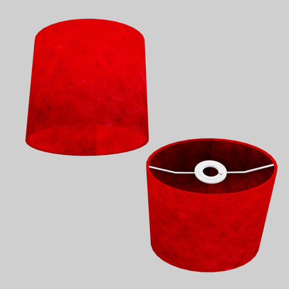Oval Lamp Shade - P60 - Red Lokta, 20cm(w) x 20cm(h) x 13cm(d)