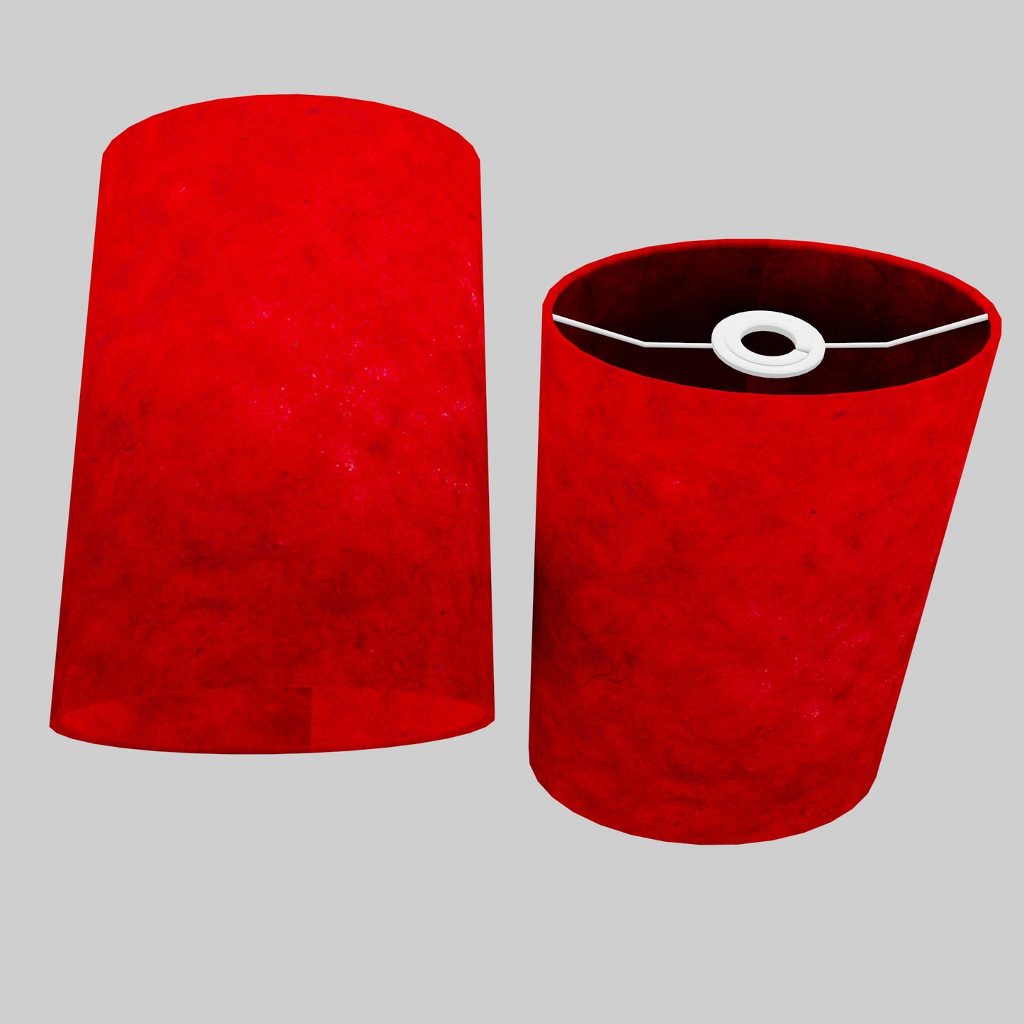 Oval Lamp Shade - P60 - Red Lokta, 20cm(w) x 30cm(h) x 13cm(d)