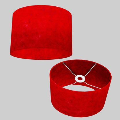 Oval Lamp Shade - P60 - Red Lokta, 30cm(w) x 20cm(h) x 22cm(d)