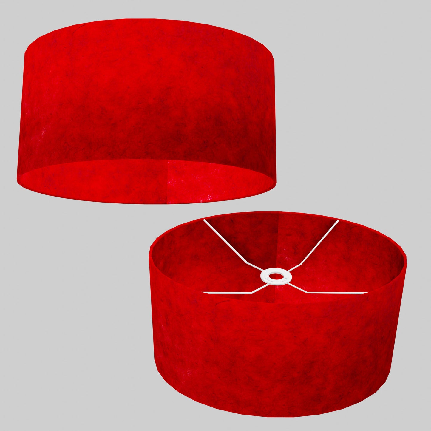 Oval Lamp Shade - P60 - Red Lokta, 40cm(w) x 20cm(h) x 30cm(d)