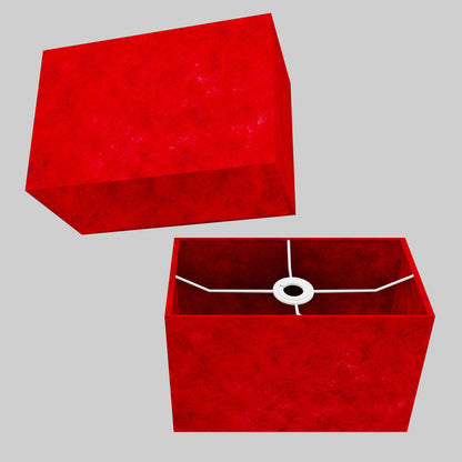Rectangle Lamp Shade - P60 - Red Lokta, 30cm(w) x 20cm(h) x 15cm(d)
