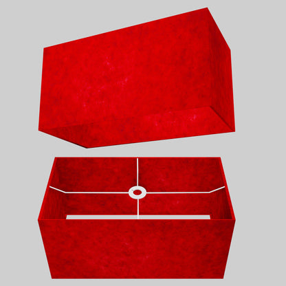 Rectangle Lamp Shade - P60 - Red Lokta, 50cm(w) x 25cm(h) x 25cm(d)