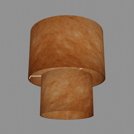 2 Tier Lamp Shade - P63 - Terracotta Lokta, 30cm x 20cm & 20cm x 15cm