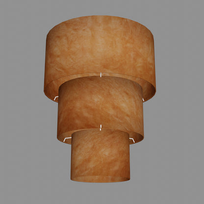 3 Tier Lamp Shade - P63 - Terracotta Lokta, 40cm x 20cm, 30cm x 17.5cm & 20cm x 15cm