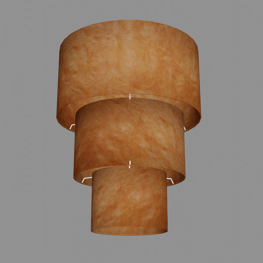 3 Tier Lamp Shade - P63 - Terracotta Lokta, 40cm x 20cm, 30cm x 17.5cm & 20cm x 15cm
