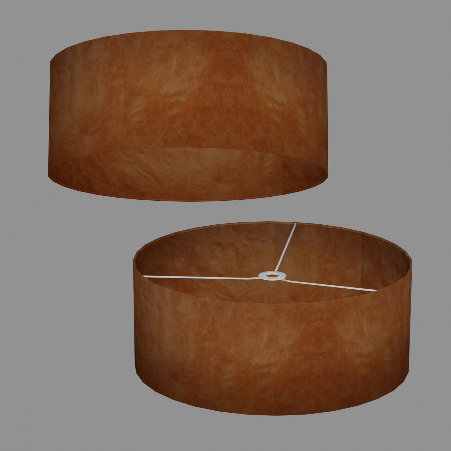 Drum Lamp Shade - P63 - Terracota Lokta, 50cm(d) x 20cm(h)
