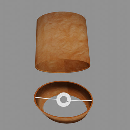 Oval Lamp Shade - P63 - Terracotta Lokta, 20cm(w) x 20cm(h) x 13cm(d)