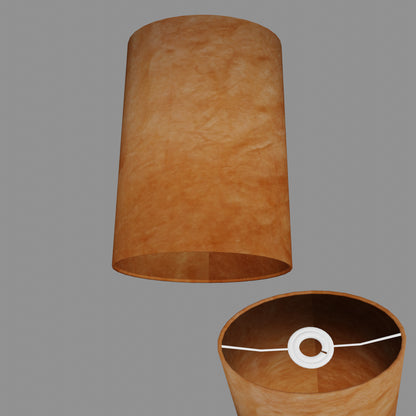 Oval Lamp Shade - P63 - Terracotta Lokta, 20cm(w) x 30cm(h) x 13cm(d)