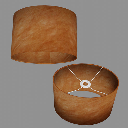 Oval Lamp Shade - P63 - Terracotta Lokta, 30cm(w) x 20cm(h) x 22cm(d)