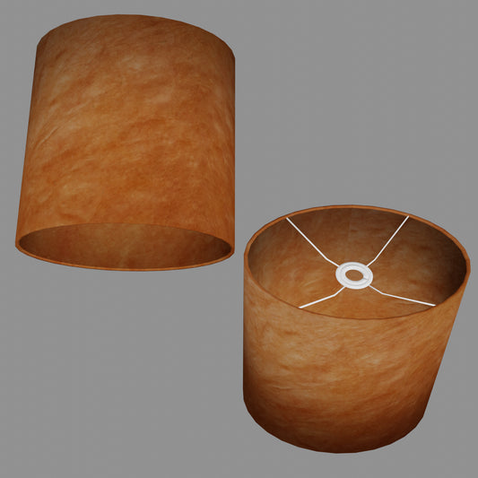 Oval Lamp Shade - P63 - Terracotta Lokta, 30cm(w) x 30cm(h) x 22cm(d)