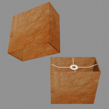 Rectangle Lamp Shade - P63 - Terracotta Lokta, 30cm(w) x 30cm(h) x 15cm(d)