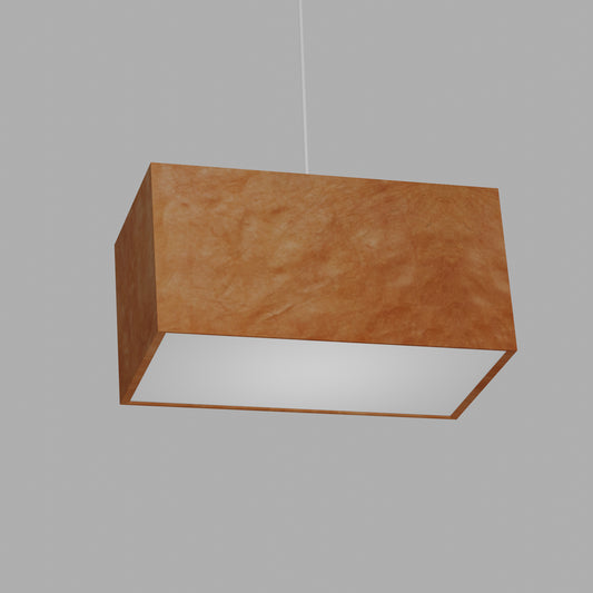 Rectangle Lamp Shade - P63 - Terracotta Lokta, 40cm(w) x 20cm(h) x 20cm(d)