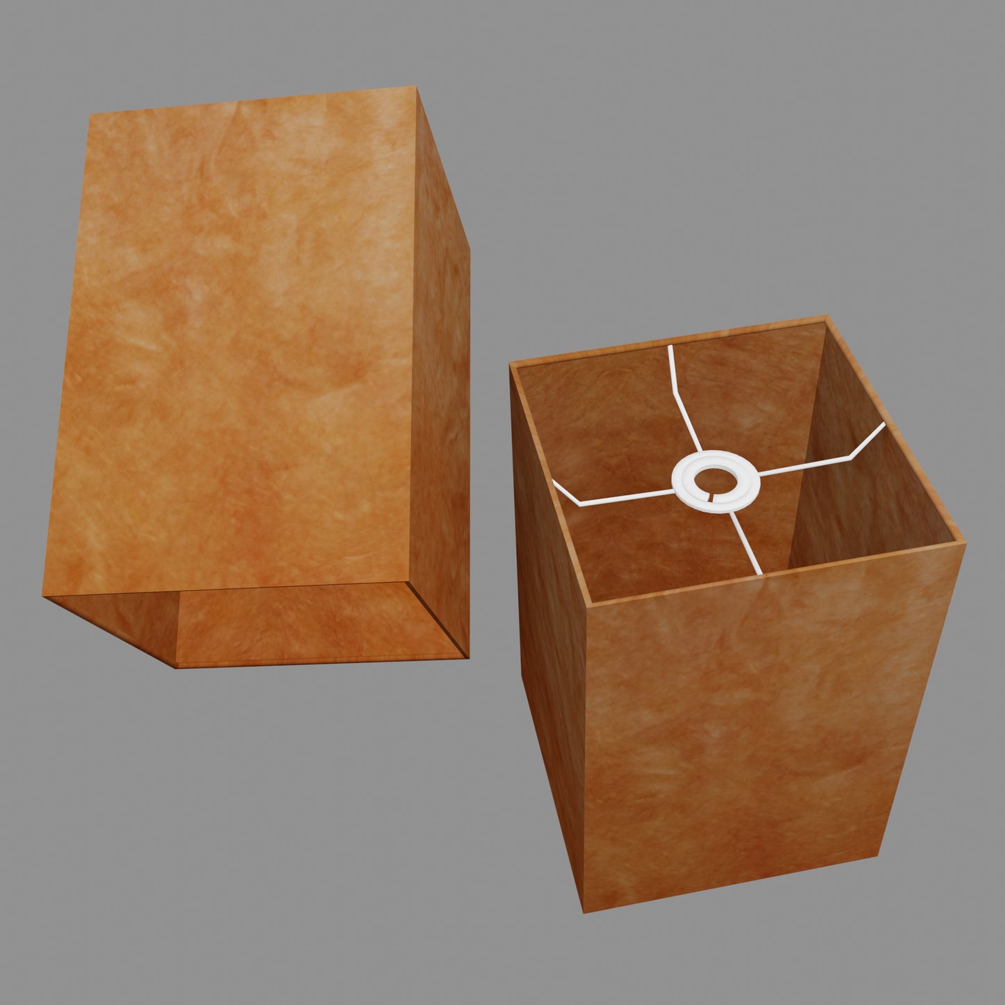 Square Lamp Shade - P63 - Terracotta Lokta, 20cm(w) x 30cm(h) x 20cm(d)